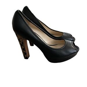 Coach Black Leather Heels